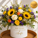 Personalised 100th Birthday Sunflower Hat Box