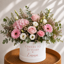 Personalised 21st Birthday Rose Flower Hat Box
