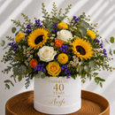 Personalised 40th Birthday Sunflower Hat Box