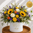 Personalised 70th Birthday Sunflower Hat Box