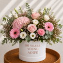 Personalised 80 Years Young Flower Hat Box