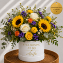 Personalised 80th Birthday Sunflower Hat Box