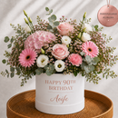 Personalised 90th Birthday Flower Hat Box