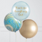 Personalised Baby Blue Inflated Orb Balloon Trio