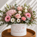 Personalised Baby Girl Flowers Hat Box
