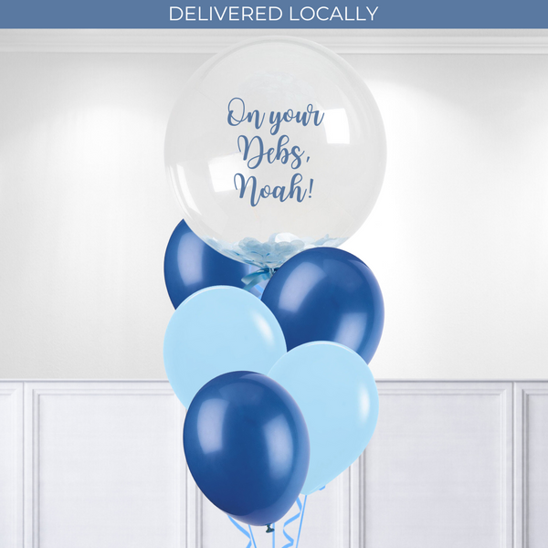 Personalised Blue Bubble Latex Bunch
