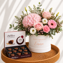 Personalised Blush Rose Hat Box & Chocolates