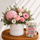 Personalised Blush Rose Hat Box & Greeting Card