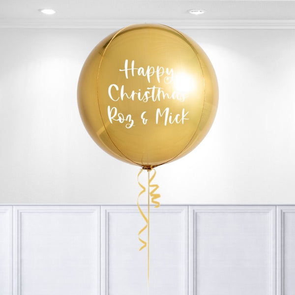 Personalised Gold Christmas Orb Balloon