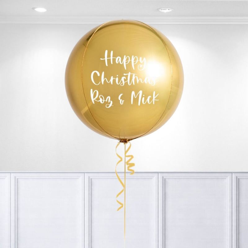 Personalised Christmas Gold Orb Balloon