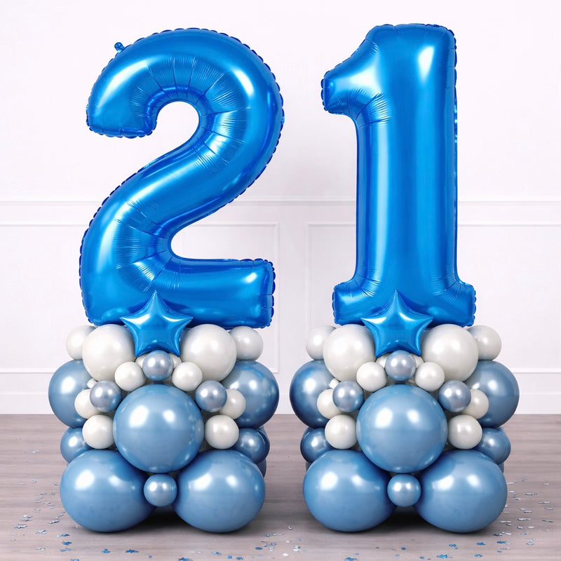 Inflated Number Balloon Stack – Deep Blue | Balloonfactory.ie ...