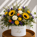 Personalised Get Well Soon Sunflower Hat Box