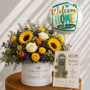 Personalised New Home Flowers, Welcome Home Balloon & Card