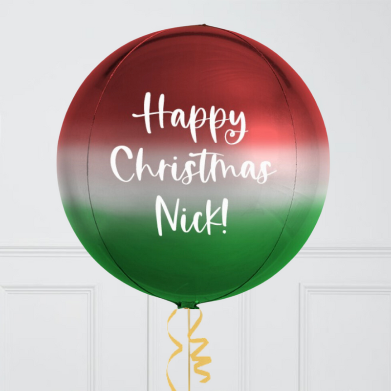 Personalised Ombre Christmas Orb Balloon