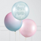 Personalised Pastel Chrome Inflated Orb Balloon Trio