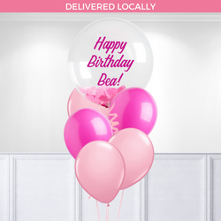 Personalised Pink Bubble Latex Bunch