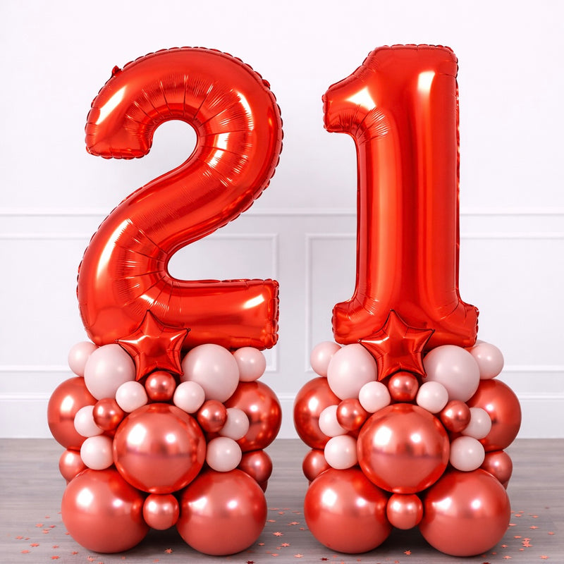 Inflated Number Balloon Stack – Red | Balloonfactory.ie – BalloonFactory.ie