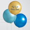 Personalised Sapphire Blue Inflated Orb Balloon Trio