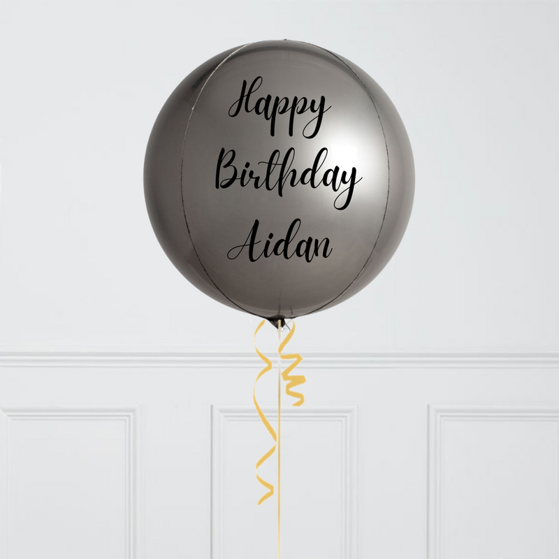 Personalised Silver Inflated Orb Balloon