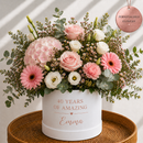 Personalised 40th Birthday Flower Hat Box