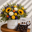 Personalised 80th Birthday Flowers & Chocolates Gift Set