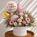 Personalised Blush Rose Hat Box & Baby Shower Balloons