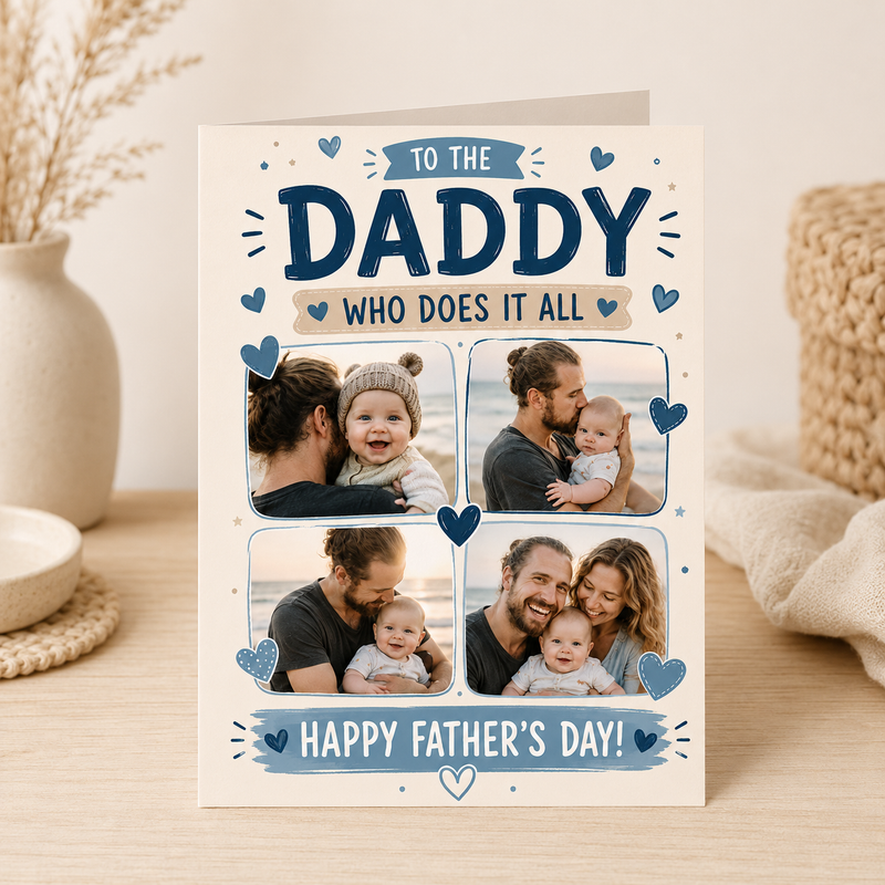Personalised Daddy Who Does It All Father’s Day Card l BalloonFactory.ie