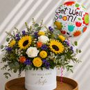 Personalised Get Well Soon Flowers & Balloon Gift Set
