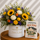 Personalised New Home Flowers & Card