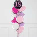Pink Holographic 18th Birthday Inflated Foil Balloon Bunch