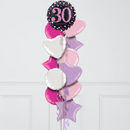 Pink Holographic 30th Birthday Inflated Foil Balloon Bunch