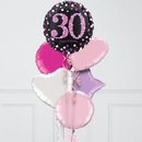 Pink Holographic 30th Birthday Inflated Foil Balloon Bunch