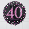 Pink Holographic 40th Birthday Inflated Foil Balloon Bunch