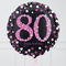 Pink Holographic 80th Birthday Inflated Foil Balloon Bunch