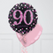Pink Holographic 90th Birthday Inflated Foil Balloon Bunch