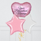 Pink Personalised Heart Inflated Foil Balloon Bunch