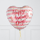 Pink Stripes Happy Valentine's Day Hearts Inflated Foil Balloon Bunch