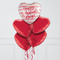 Pink Stripes Happy Valentine's Day Hearts Inflated Foil Balloon Bunch