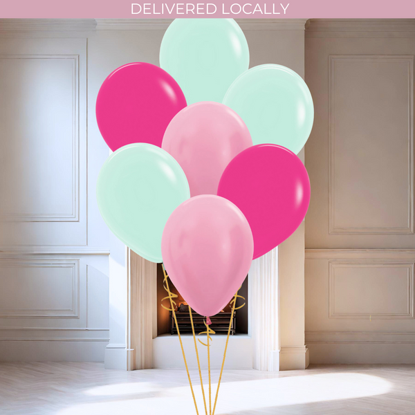 Pink Mint Party Helium Latex Balloon Bunch