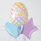 Pretty Plaid Easter Egg Hearts Inflated Foil Balloon Bunch