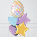 Pretty Plaid Easter Egg Hearts Inflated Foil Balloon Bunch