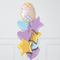 Pretty Plaid Easter Egg Hearts Inflated Foil Balloon Bunch