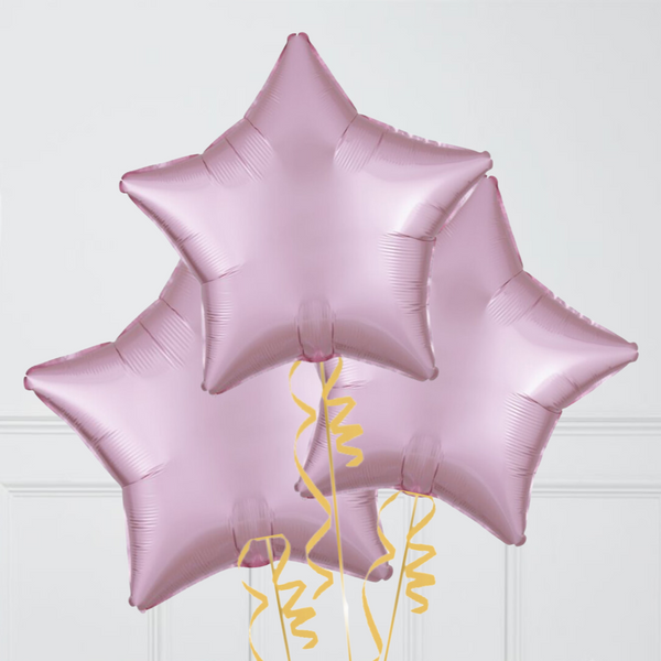 Princess Pink Stars Inflated Foil Balloon Bunch