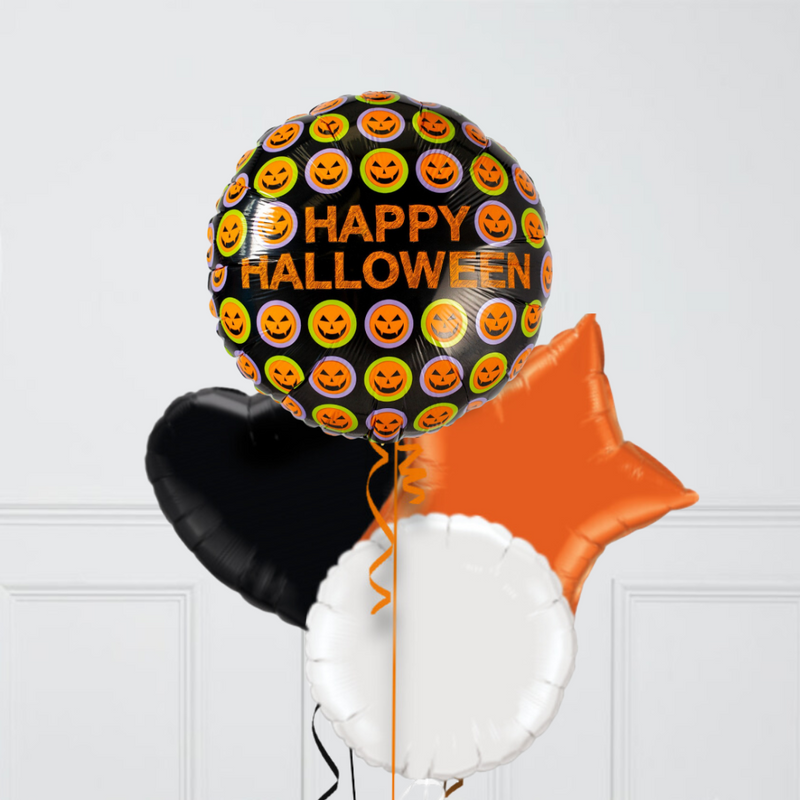 Pumpkin Faces Happy Halloween Foil Balloon Bunch