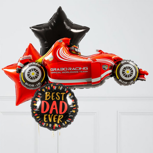 Racing Car Father's Day Inflated Balloon Package