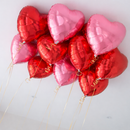 Red & Pink Heart Foil Helium Ceiling Balloons