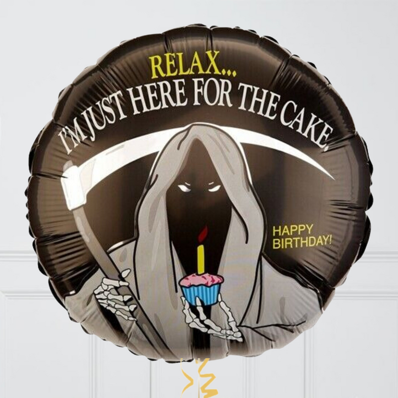 Relax I'm for the Cake Birthday Inflated Foil Balloon Bunch