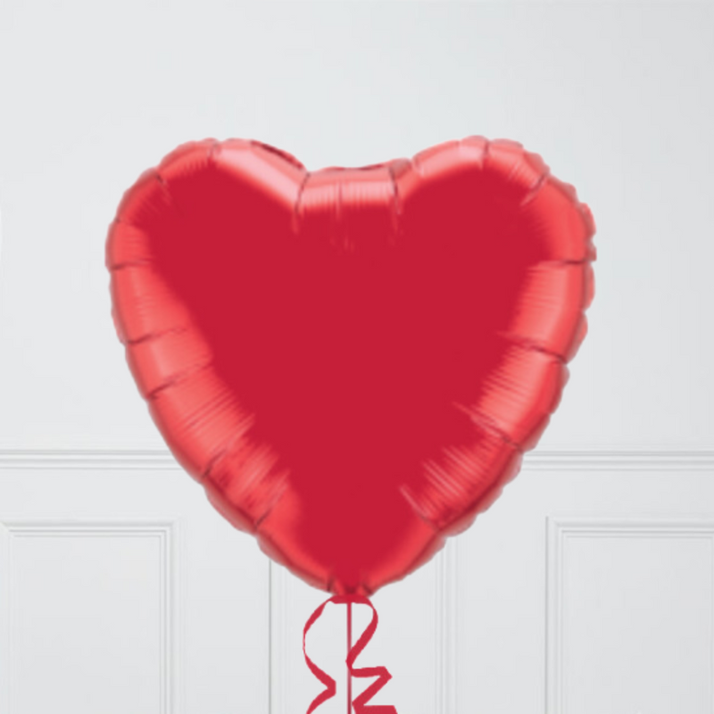 A Dozen Red Hearts Inflated Foil Balloons