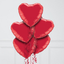 A Dozen Red Hearts Inflated Foil Balloons