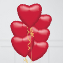 A Dozen Red Hearts Inflated Foil Balloons